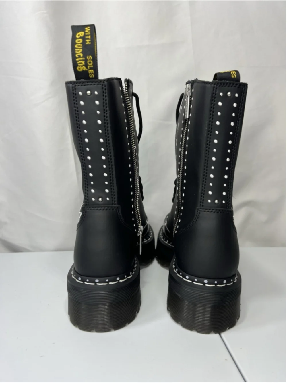 Dr Martens Jadon Hi Solar Flare Boot Embroidery Black 9L 8M Goth Punk Festive